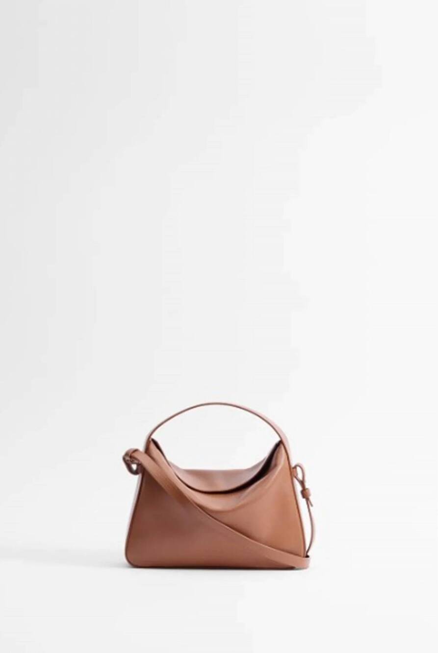 NEW AESTHER EKME women's soft baguette crossbody bag in brown